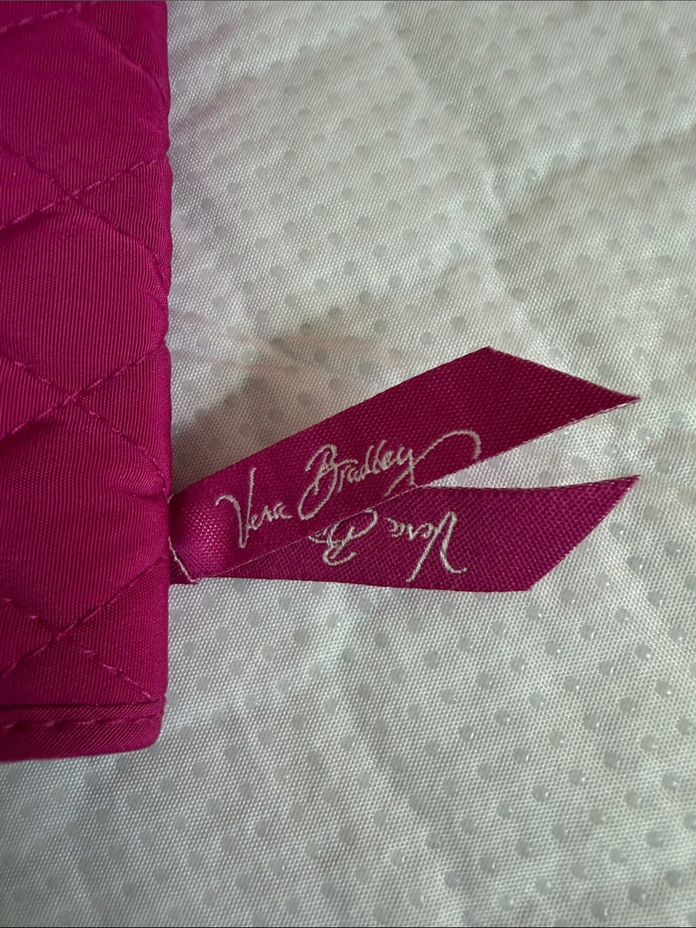 Vera Bradley Quilted Fuchsia Pink Fold Wallet - Picture 3 of 9